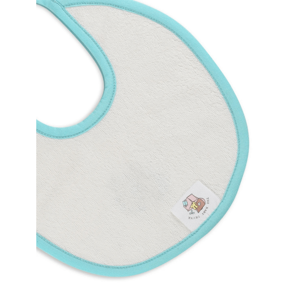 The Baby Trunk Organic Cotton Peter Rabbit Bib For Newborn Baby - Teal