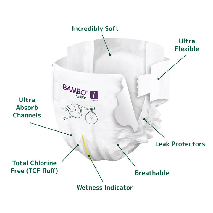 Bambo Nature Skin Friendly Tape Diapers - XS (2-4 kgs)
