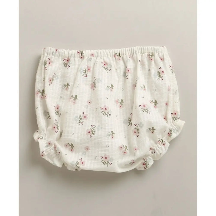 Sweetlime By As Organic Cotton Viscose Shell Top &amp; Pink Tweed Jacquard Shorts Set - White - 9-12M