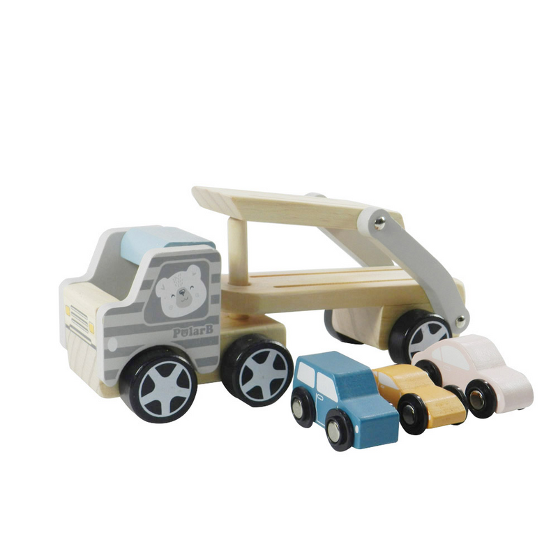 Car Carrier Truck & Cars Wooden Toy Set