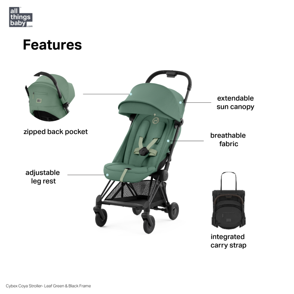 cybex coya green Cybex Coya Cabin-Friendly Travel Stroller, Ultra Compact One Hand Fold – AllThingsBaby.com