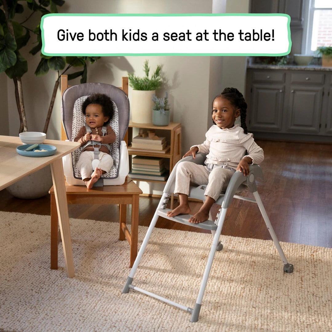 Ingenuity Trio Foldaway 6-in-1 High Chair with Booster Seat, Toddler Chair &amp; Foldable Easy Storage Design, 6M - 5 Years - Quill
