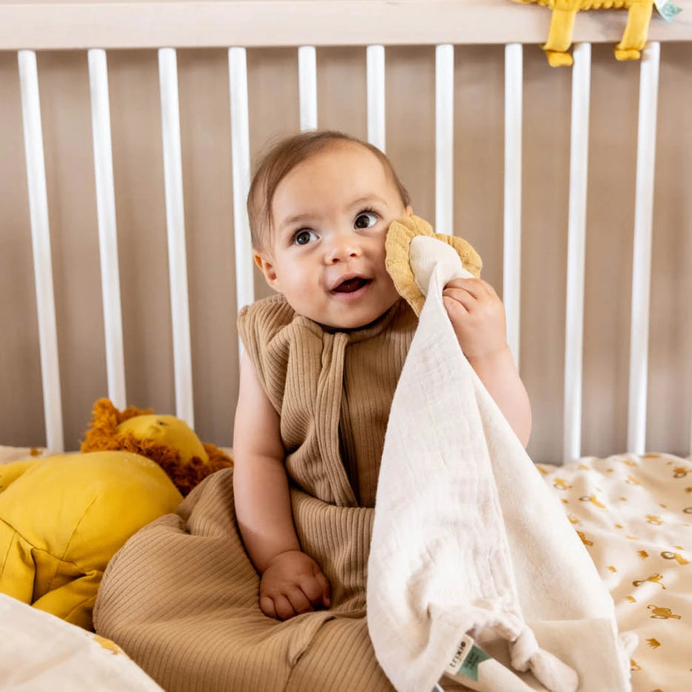 Trixie Baby Muslin Comforter | Ultra-Soft Newborn Comfort Blanket for Sleep, Soothing &amp; Everyday Comfort | 0 Months Onwards | Mr. Lion