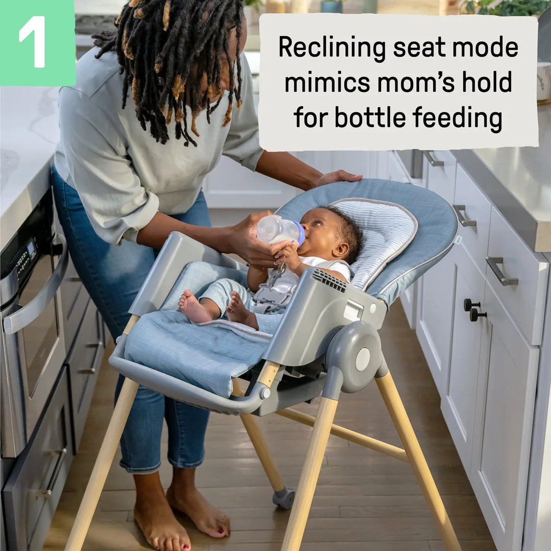 Ingenuity Proper Positioner Deluxe 7-in-1 High Chair with Recline, Rocking Infant Seat &amp; Booster Mode, Ergonomic Seat with Posture Support, 0-5 years