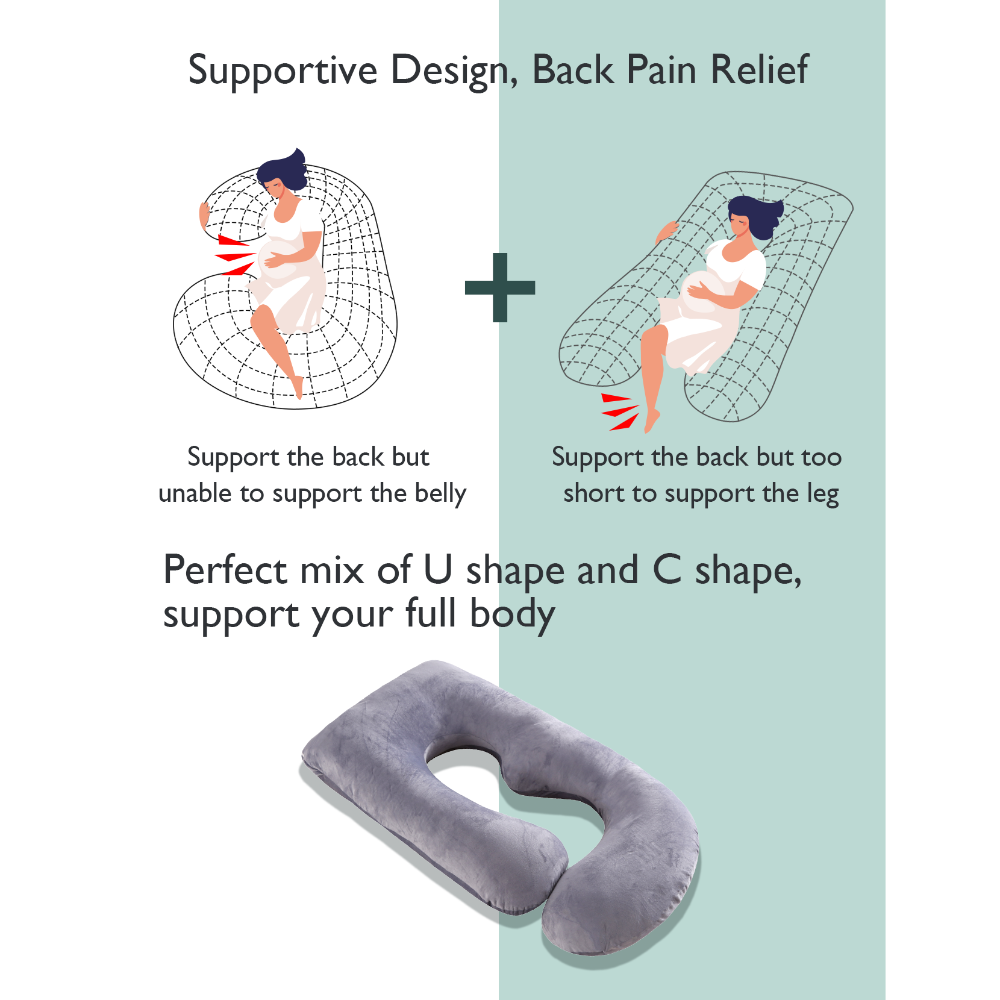 Momcozy G Shaped Pregnancy Pillow Grey