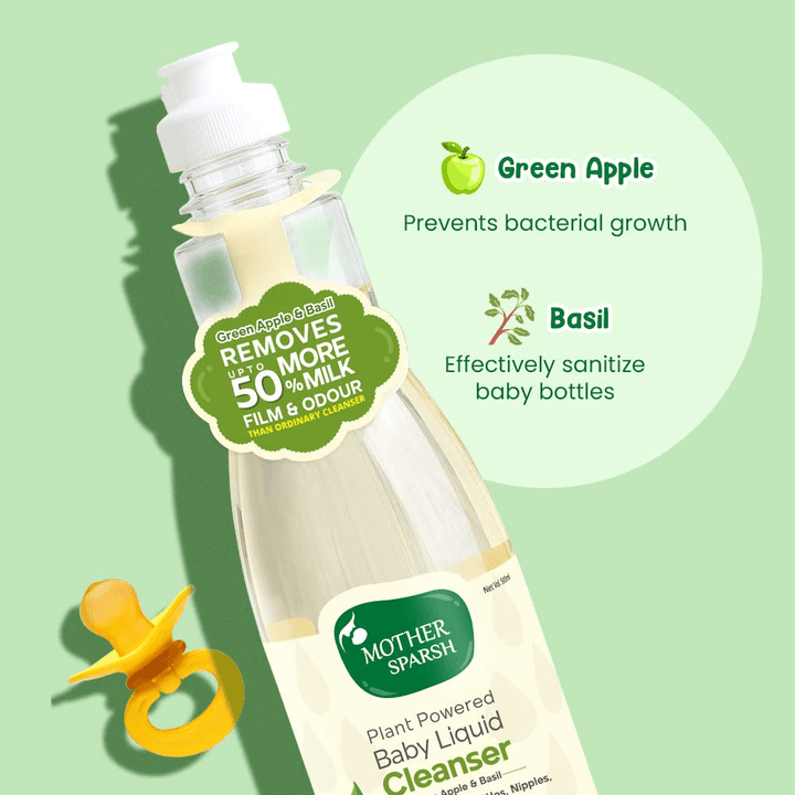 Mother Sparsh Natural Baby Liquid Cleanser 175 ml (Pack of 2)