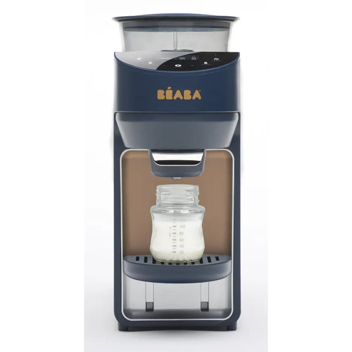 Beaba Milkeo Plus Automatic Baby Bottle Maker &amp; Formula Dispenser - Instant Warm Bottles in 20 Sec, Smart Touchscreen, Multiple Temperature Settings, Baby Formula Mixer &amp; Milk Maker for Infants, Night Blue, 0m+