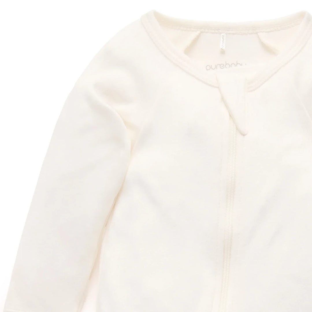 Purebaby Unisex Nautical Pack of 2 Organic Cotton Baby Growsuits - Vanilla