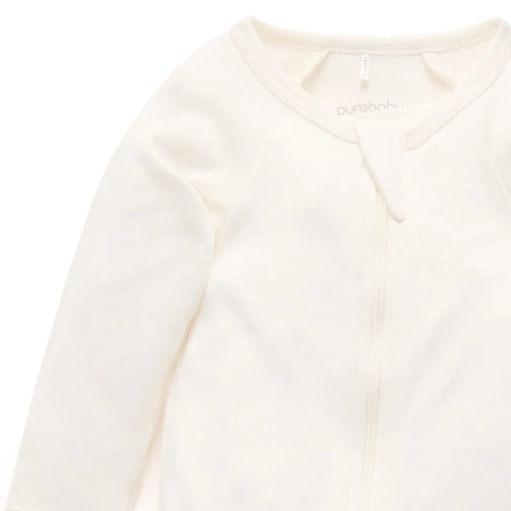 Purebaby Unisex Nautical Pack of 2 Organic Cotton Baby Growsuits - Vanilla