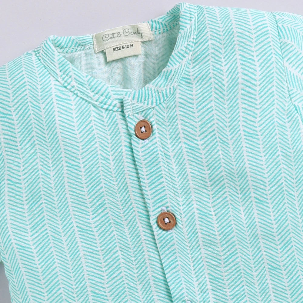Cot &amp; Candy Baby Baby Organic Muslin Clothing Set - Green Check print