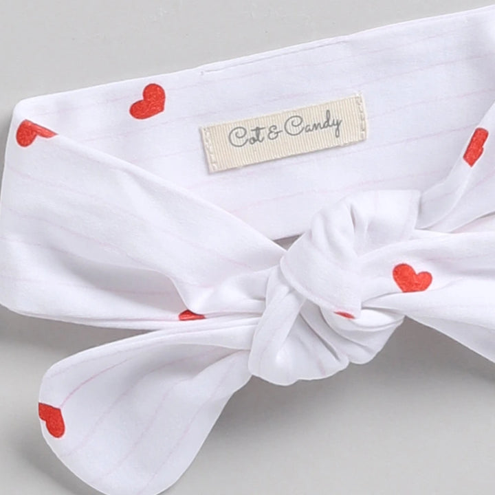 Cot &amp; Candy Baby Organic Headband - Sweetheart stripe