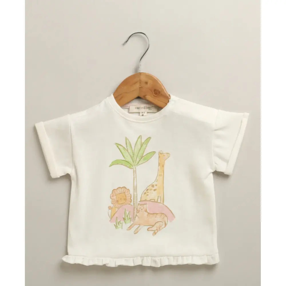 Sweetlime By As The Sunset Safari Cotton Co-ord Set - White &amp; Pink