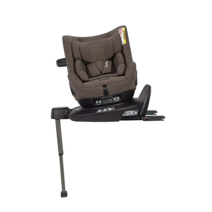 Nuna Pruu Baby Car Seat-Convertible Car Seat-360° Rotation-5 Position Reclining Seat-Integrated Rebound Bar to Minimize Rotation During Impact-2 Years Warranty-For 0 to 4Y (Upto 19Kg) - Chestnut