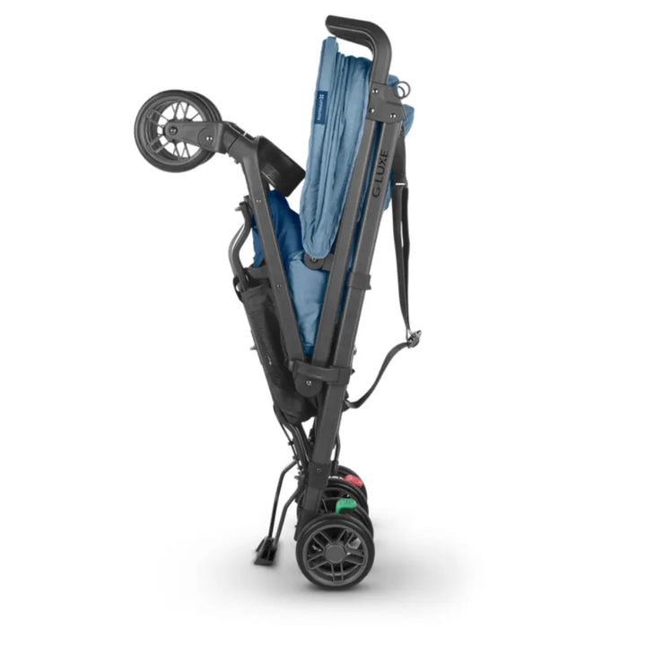 UPPAbaby G-Luxe Lightweight Compact Stroller, Easy Fold, Flat Recline, Travel Friendly, Includes Cup Holder, Carry Strap, Sun Canopy up to 4 years - Blue/Charlotte