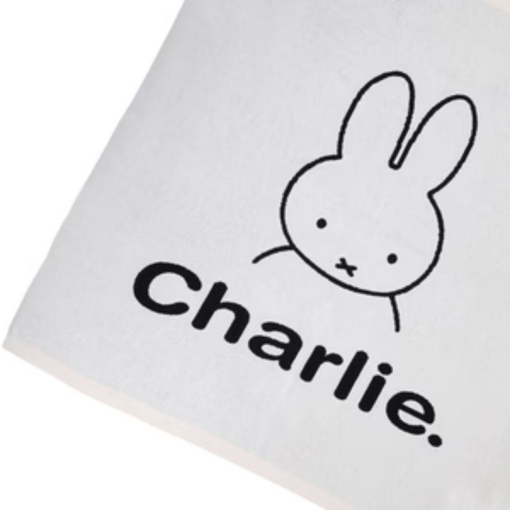 NamelyCo Miffy Name Blanket - Oatmeal