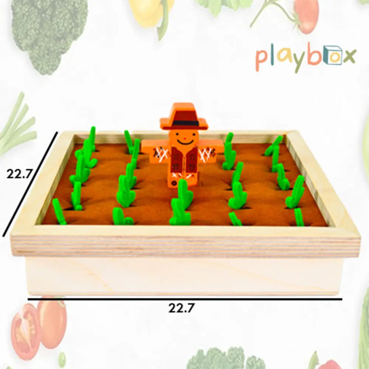 Playbox Wooden Toy Memory Game - Find My Veggie Farm