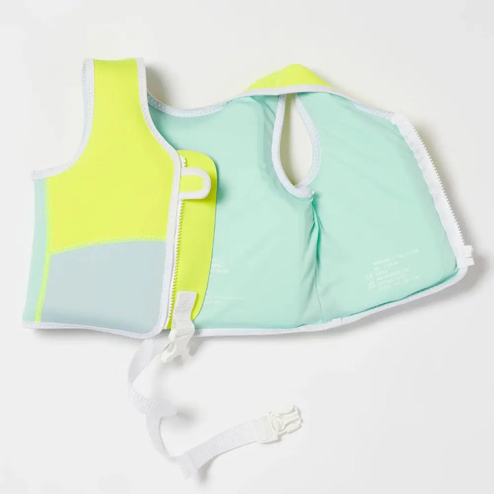 SUNNYLiFE Salty the Shark Swim Vest Neon Yellow