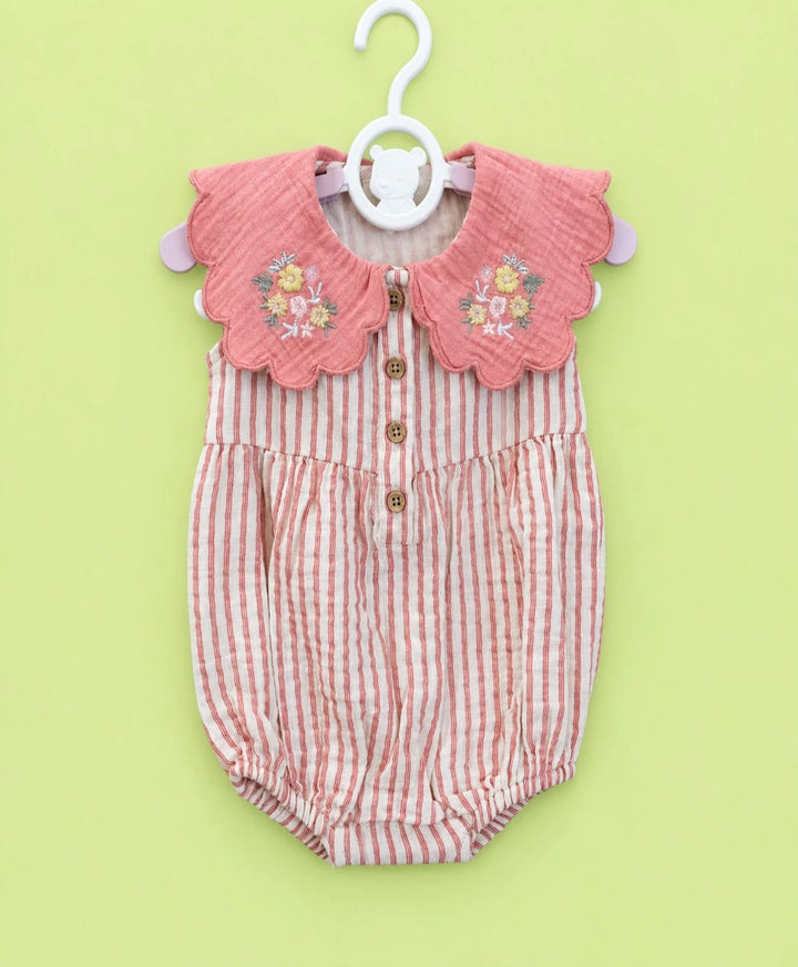 Sweetlime By AS Coral Blossom Romper &amp; Bonnet Set For Girls
