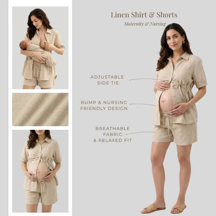 SOL MAMA Relaxed Linen Shirt - Natural Beige