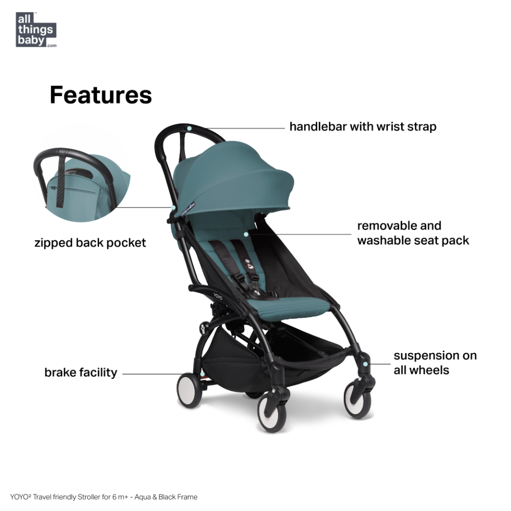 YOYO² Travel friendly Stroller for 6 m+ - Black Frame