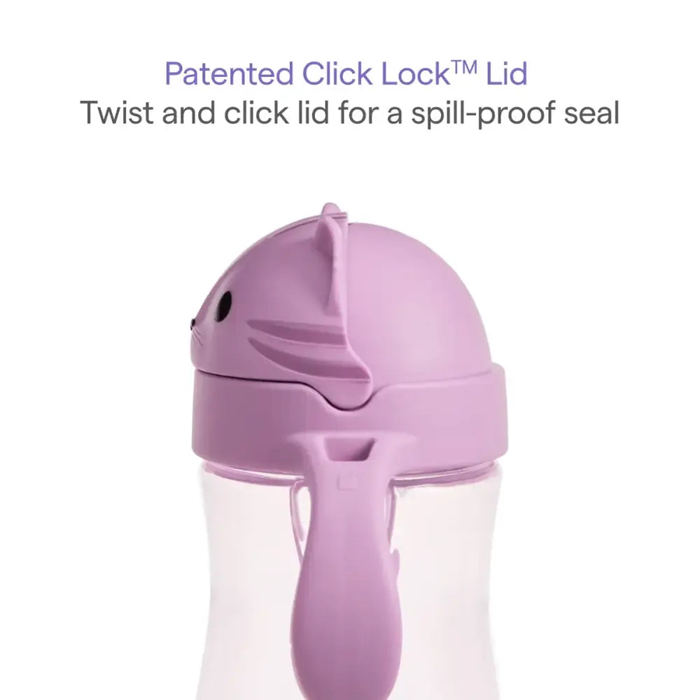 Munchkin Weighted Straw Cup with Handles – Spill-Proof Toddler Straw Cup with Click Lock Lid, Flip-Top Cover, BPA-Free, 10oz, 9+ Months - Purple