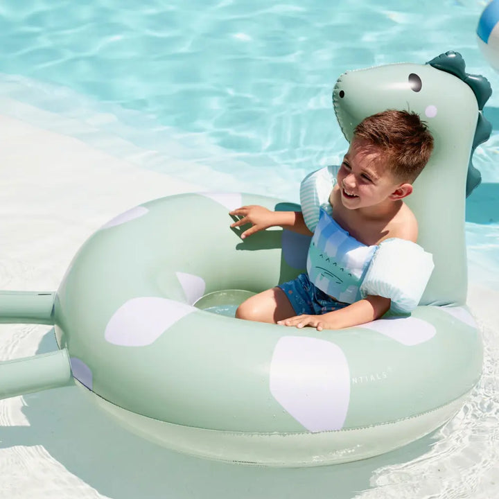 Swim Essentials Swim Ring, Inflatable Kids Pool Float, 95 cm - Green Dino