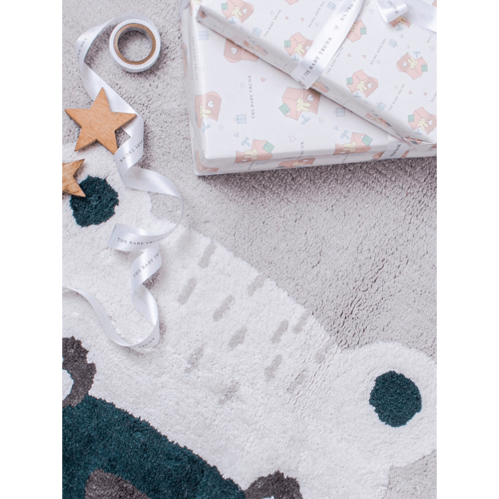 The Baby Trunk Bear Printed Cotton Anti Skid Water Resistance Floor Mat