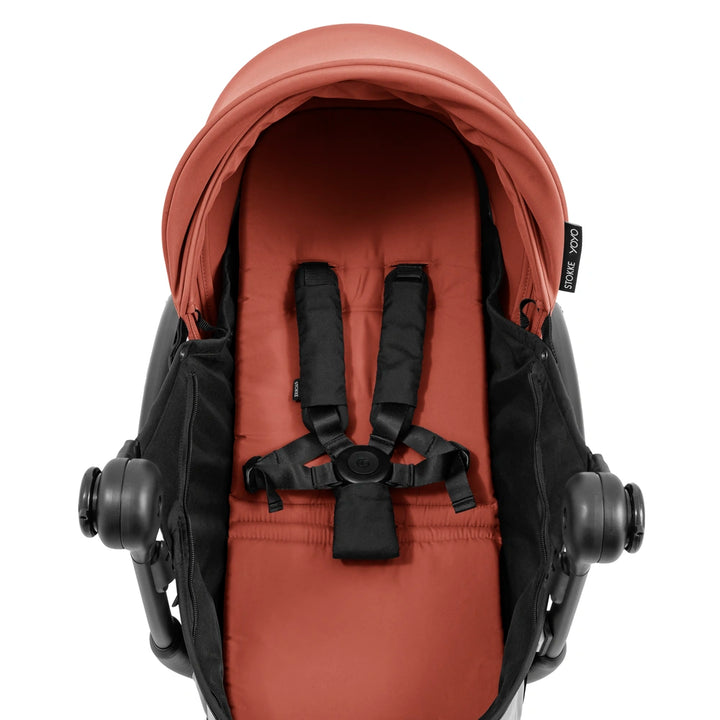 Stokke YOYO⁵ Newborn Pack | Fully Flat Newborn Seat | Newborn Stroller Attachment | 0–6 Months | Lightweight &amp; Compact | 5-Point Safety Harness | Ventilation Windows | Berry