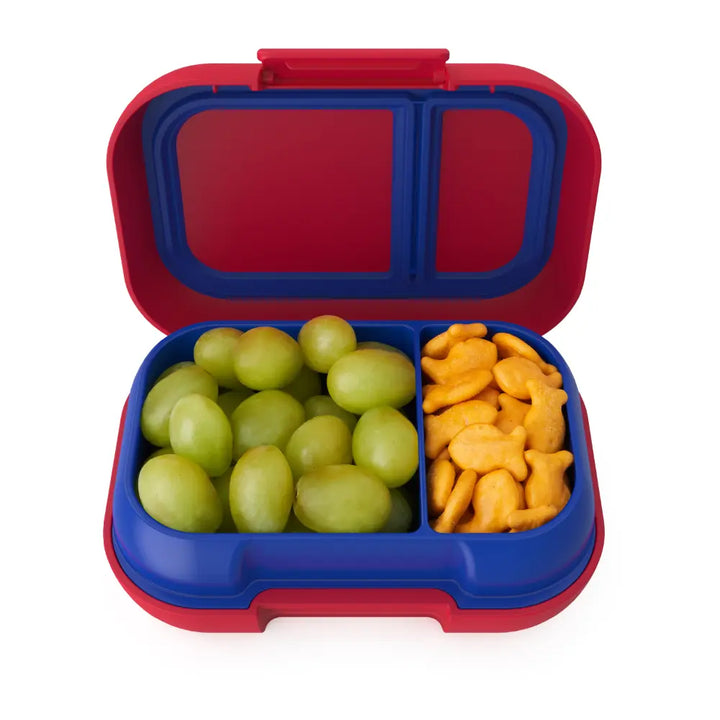 Bentgo Kids Leak-Proof Lunch Box with 2 Compartments, BPA-Free Bento Snack Box, Microwave, Dishwasher &amp; Freezer Safe, 355 ml - Red/Royal