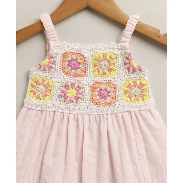 Sweetlime By As The Meadow Crochet Pinafore Dress - Pink