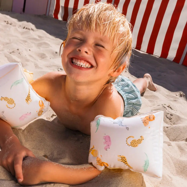 Swim Essentials Swim Arm Bands,  Inflatable PVC Water Floats for Kids 2–6 Years, Beige - Roamer