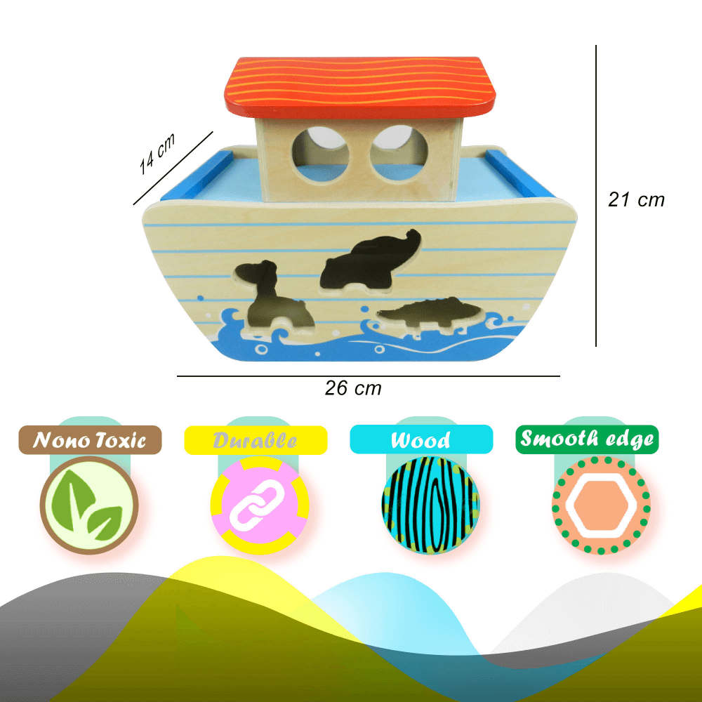 Playbox Wild Cruise Wooden Animal Ark Toy Set