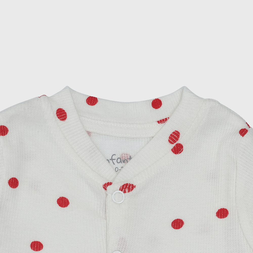 Enfants Playful Polka Dot (White &amp; Red) - Sleep Suit