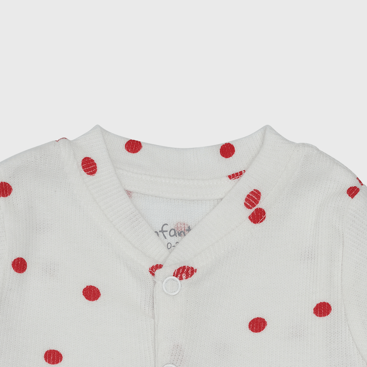 Enfants Playful Polka Dot (White &amp; Red) - Sleep Suit