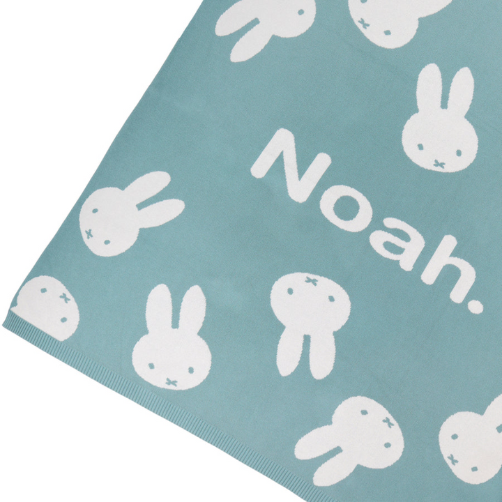 NamelyCo Miffy Name Blanket - Stone Blue