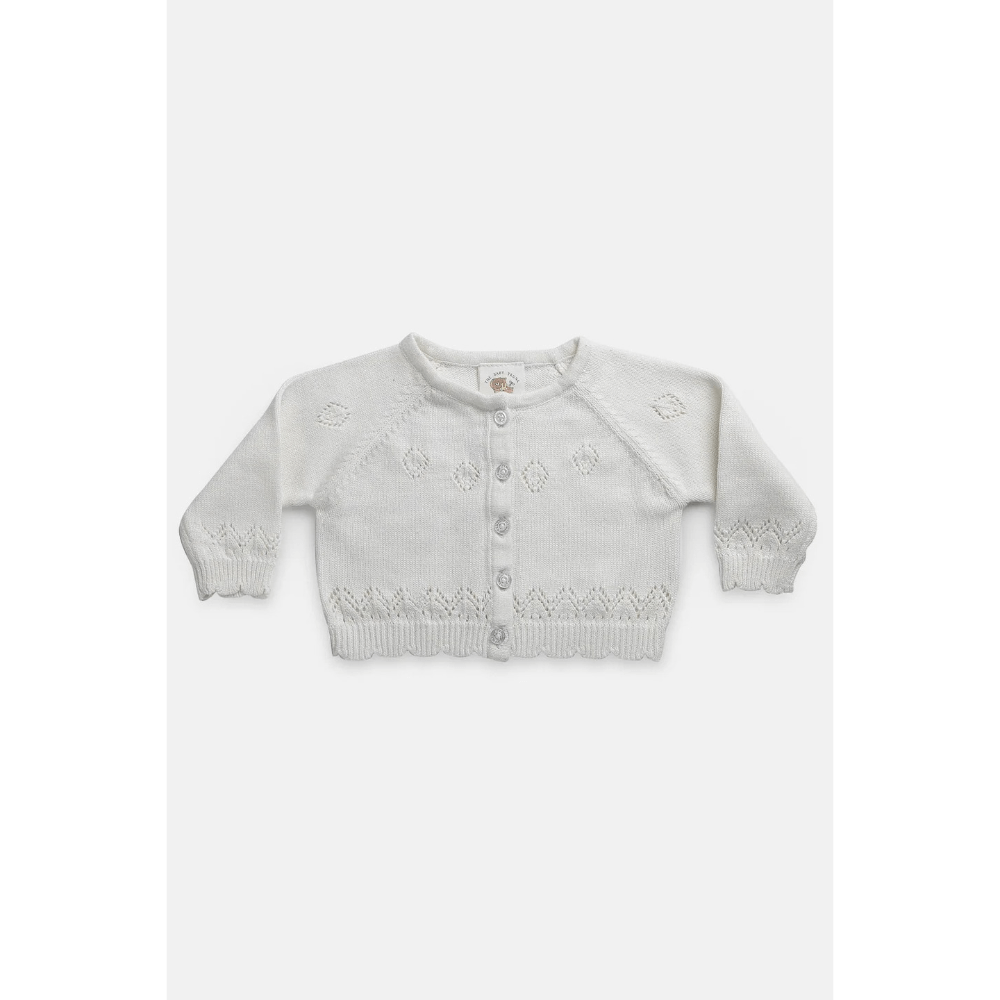 The Baby Trunk White Lace Victorian Knitted Cardigan