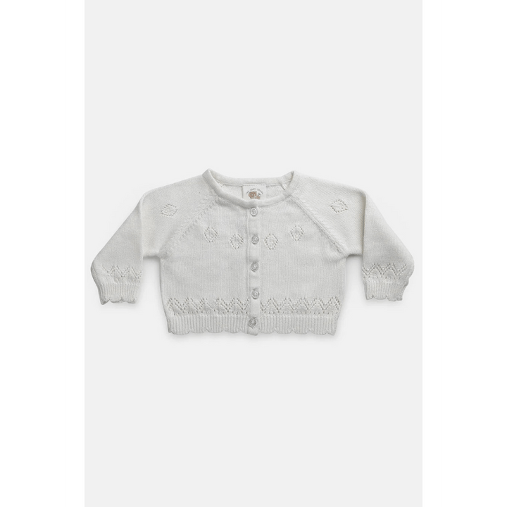 The Baby Trunk White Lace Victorian Knitted Cardigan