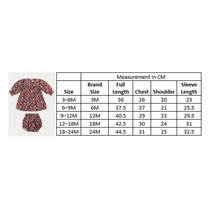 Early Sunday Lottie Baby Dress &amp; Bloomer Set - Garden Flowers Plum