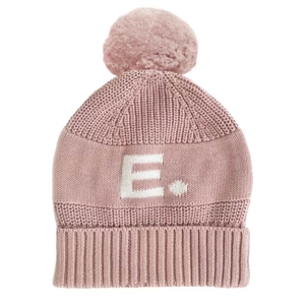 NamelyCo's Chunky Knit Letter Beanie - Ballet