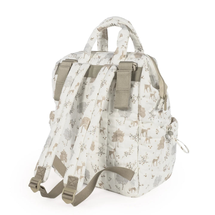 Pasito a Pasito Nara Diaper Backpack with Changing Mat, 100% Cotton, Large Capacity Water-Resistant Bag with Multi-Pocket Organizer, Insulated Bottle Pocket, Shoulder &amp; Stroller Straps