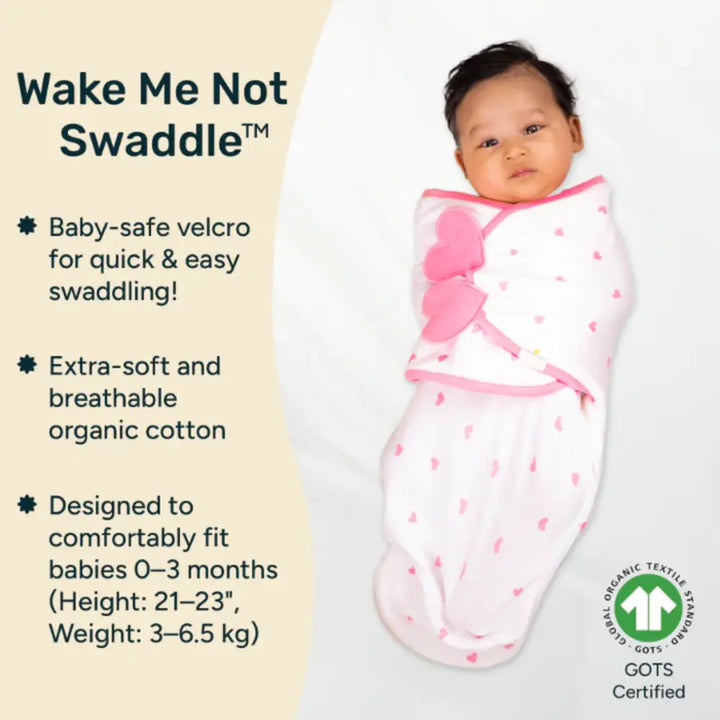 Nintara Wake Me Not Swaddle| Blush Hearts