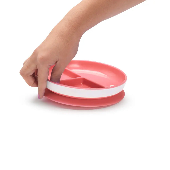 Munchkin Suction Plate for Babies &amp; Toddlers – Strong Suction Base with Deep Sides, BPA-Free, 6+ Months - Pink