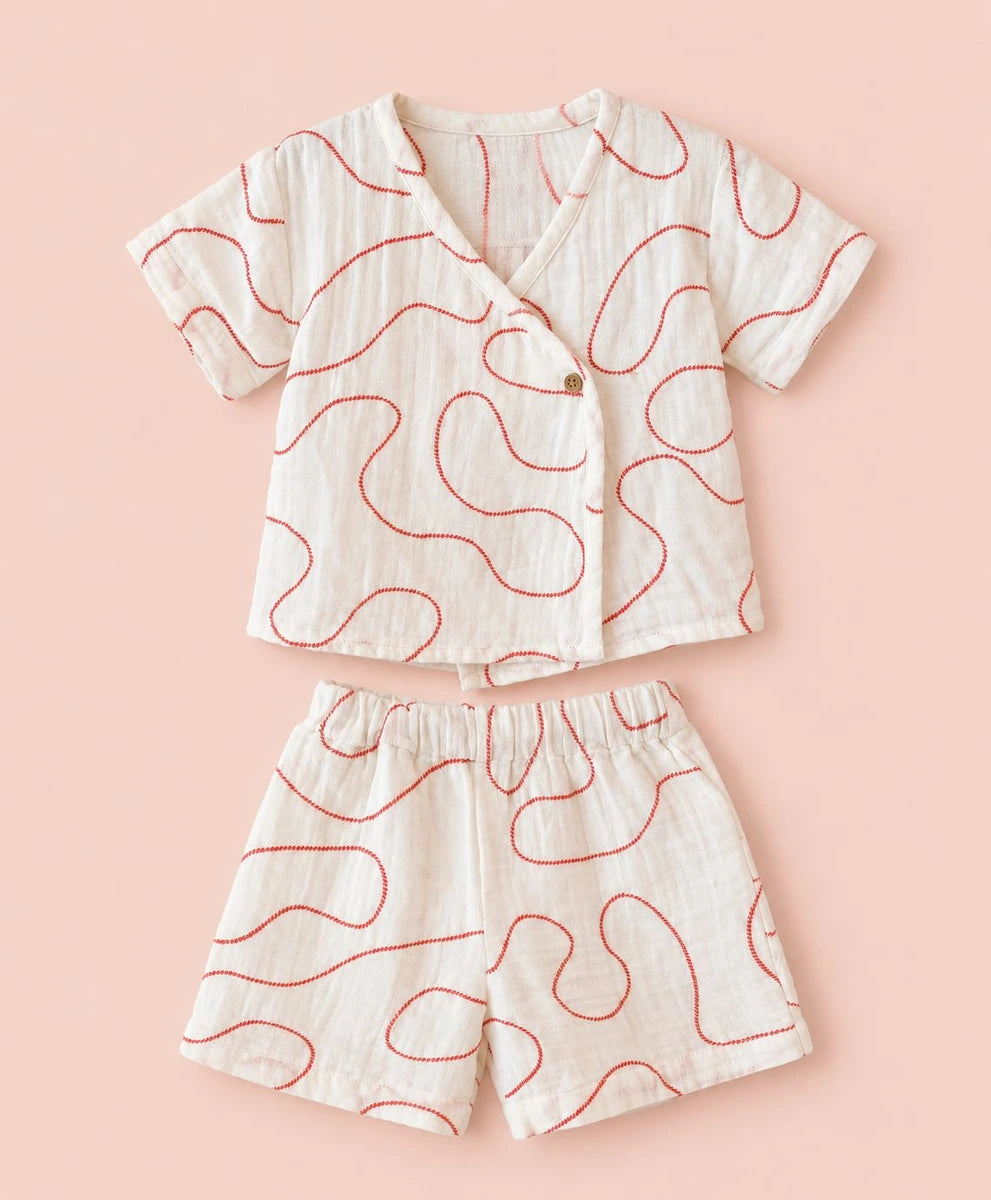 Sweetlime By AS Strawberry Jam Unisex Muslin Co-ord Set