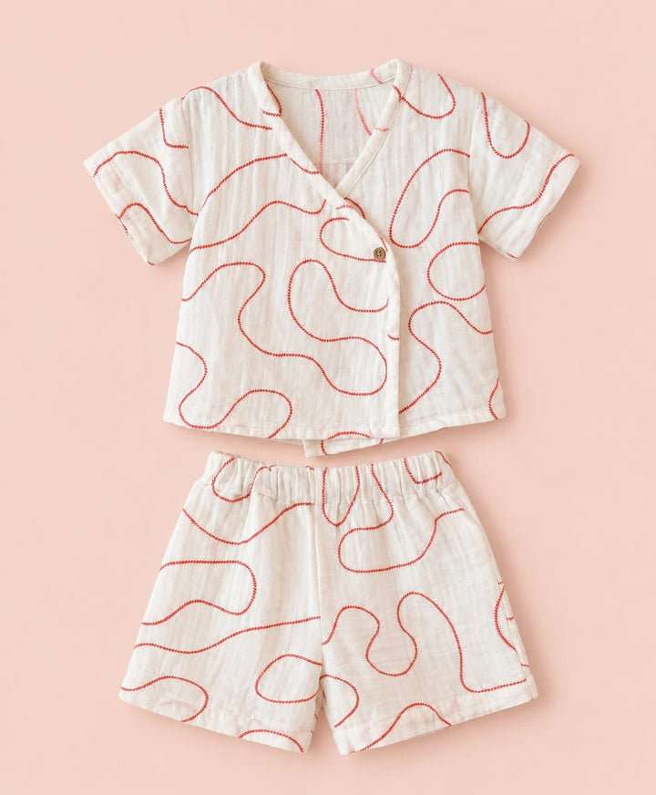 Sweetlime By AS Strawberry Jam Unisex Muslin Co-ord Set