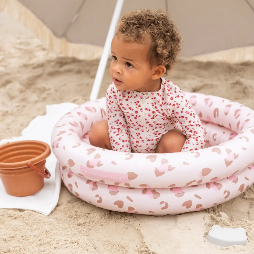 Swim Essentials Baby Pool, Inflatable PVC 60cm Pool for Babies 0–1 Year, Old Pink - Leopard
