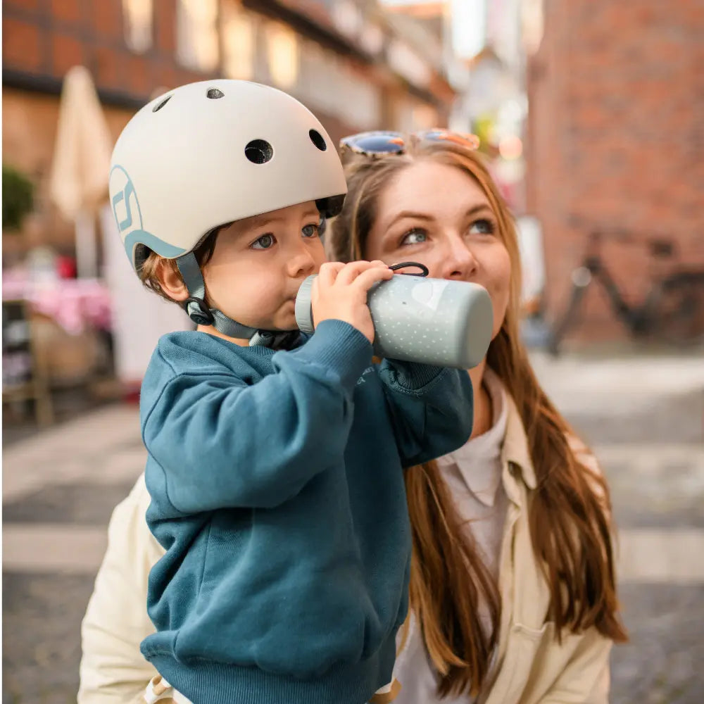 Scoot &amp; Ride Kids Helmet XXS-S (45-51 cm) | Lightweight Adjustable Helmet with LED Safety Light, Magnetic Buckle &amp; Ventilation | Toddler and Kids Helmet for Cycling, Scooting, Skating &amp; Outdoor Play - Ash