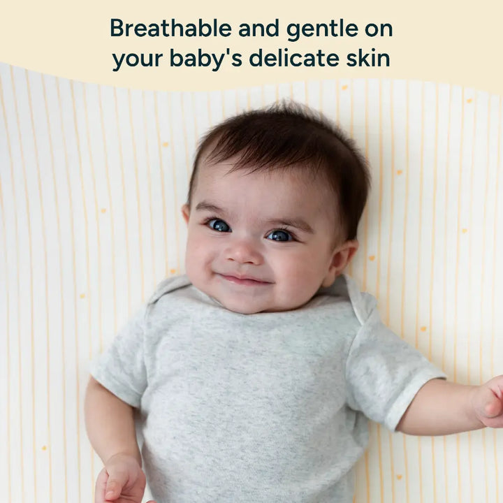 Nintara Baby Fitted Crib Sheet – 100% Organic Cotton Jersey 47 x 24 Inch (120 x 60 cm) - Cocoa Hearts