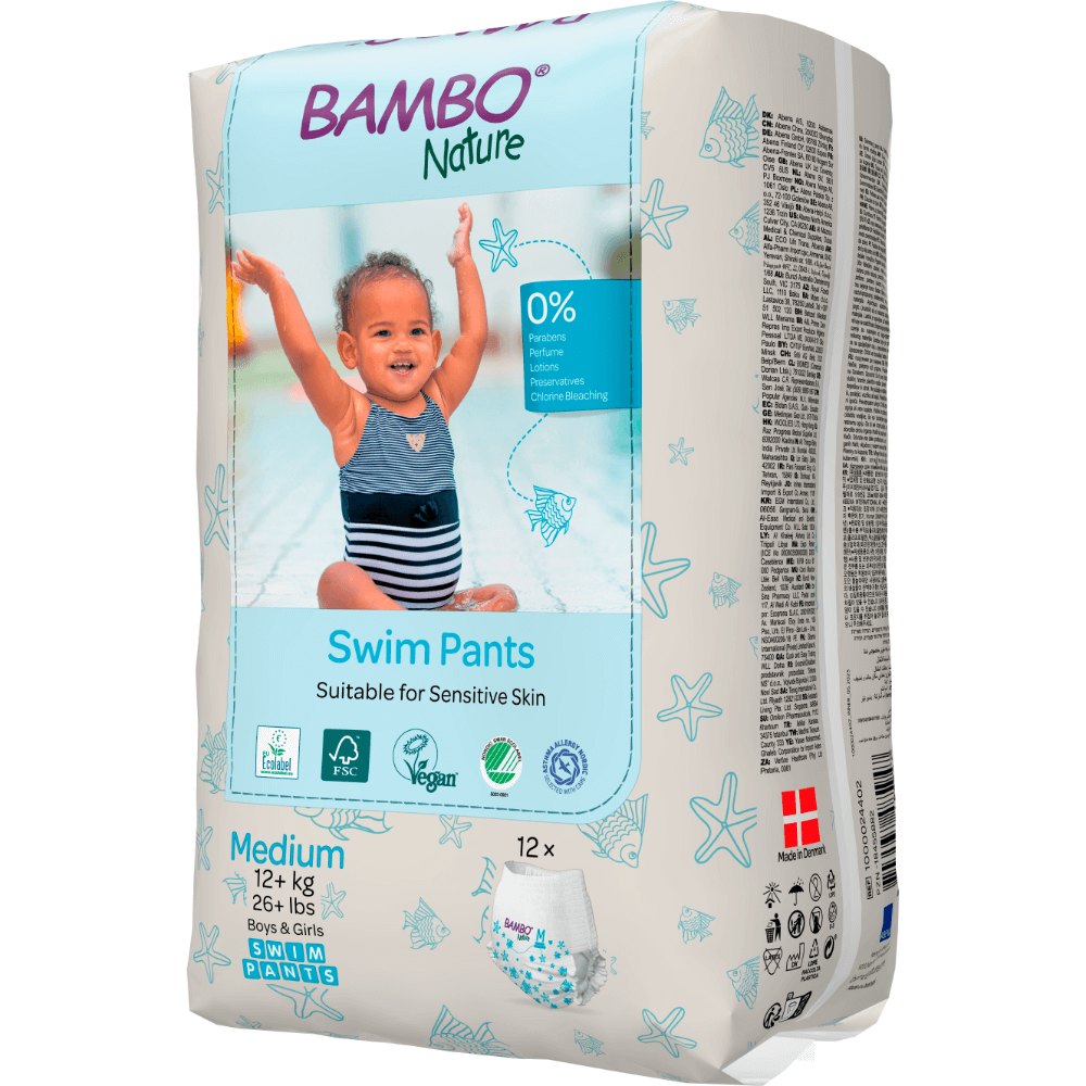 Bambo Nature Disposable Swim Diaper Pants, Medium (12+ kg)