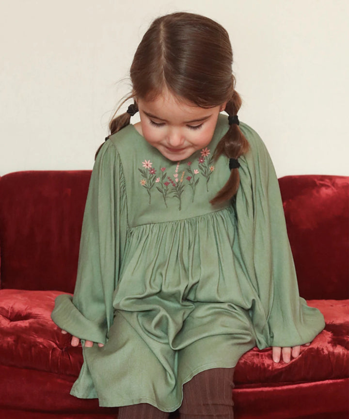 Early Sunday Belle Dress For Girls - Sage Green