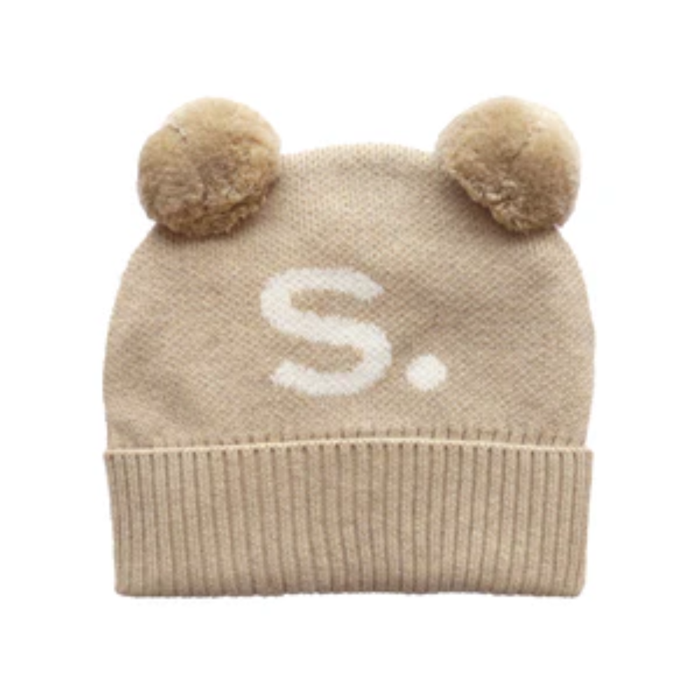 NamelyCo's Double Pom Pom Beanie - Light Camel